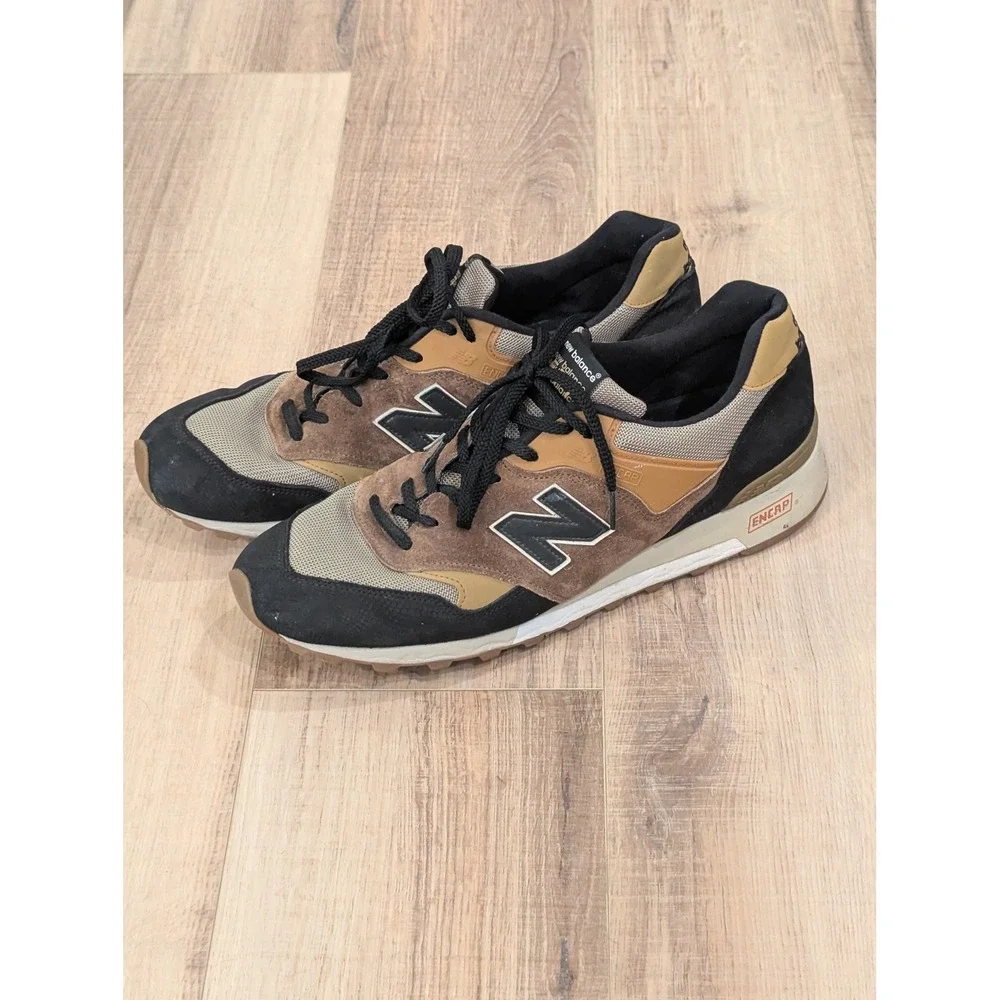 New Balance 577 M577COB Made in England Men's 14 D Brown Black Suede Sneakers